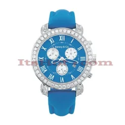 Men's Fine Diamond Benny Co Watch 3ct Blue