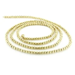 Men's 10K Yellow Gold Ball Moon Cut Chain 4mm