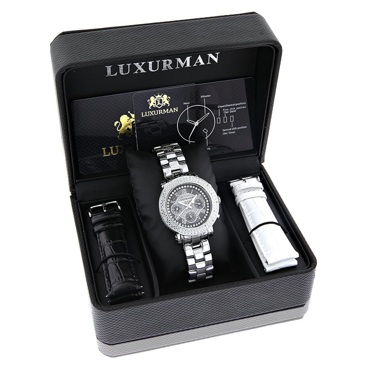 Ladies Diamond Watches By Luxurman 0.3ct Black MOP Montana - Image 3