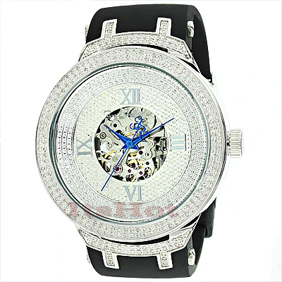 White Men's Skeleton AutomaticJoe Rodeo Diamond Watch 2.20ct - Image 2