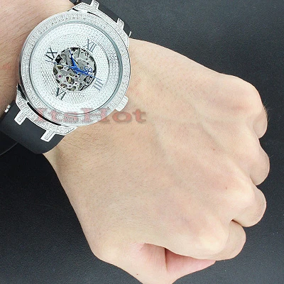 White Men's Skeleton AutomaticJoe Rodeo Diamond Watch 2.20ct - Image 4