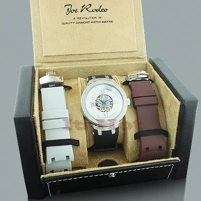 White Men's Skeleton AutomaticJoe Rodeo Diamond Watch 2.20ct - Image 5