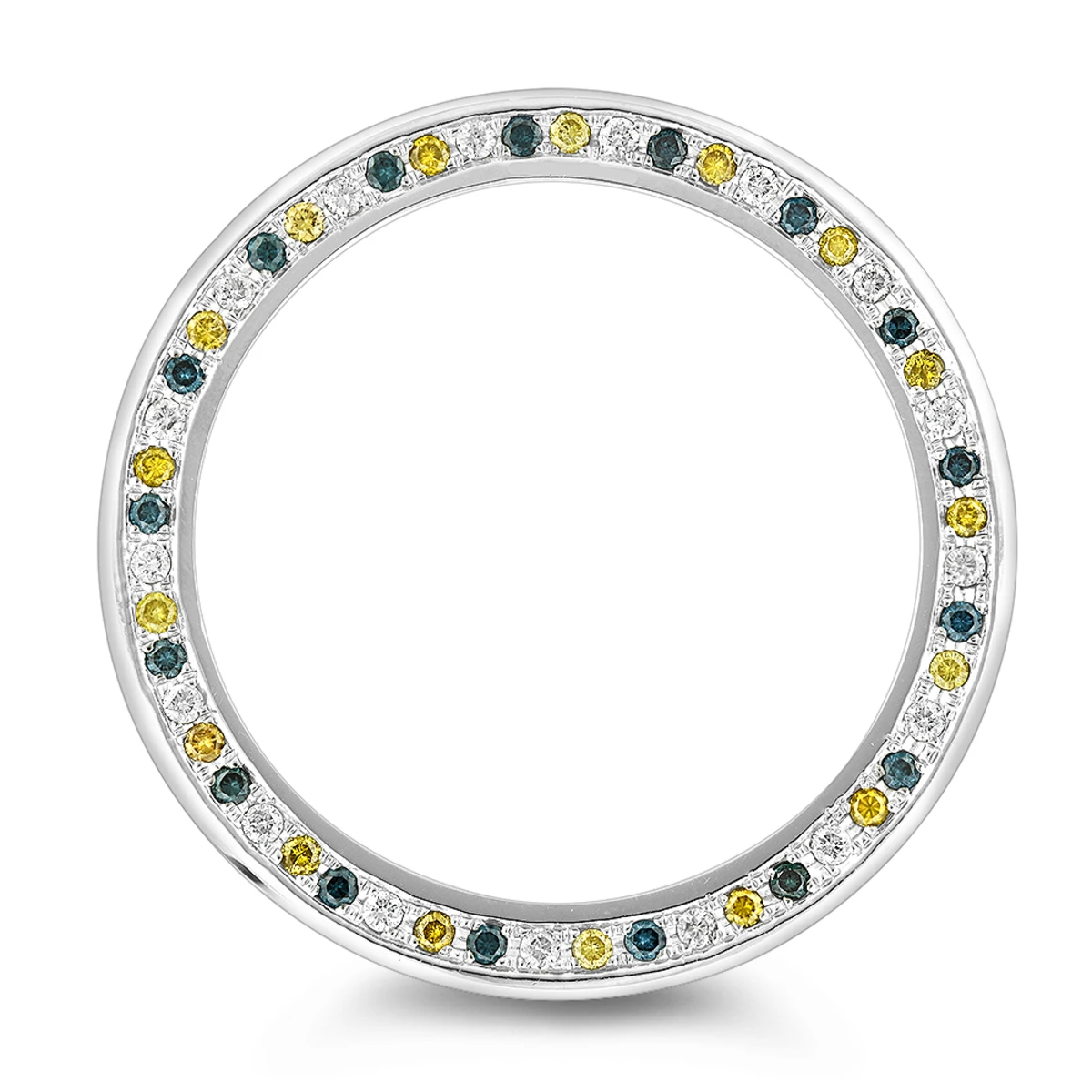 Multicolor Diamond Replacement Bezel For Men's Luxurman Raptor Watches 3.5ct