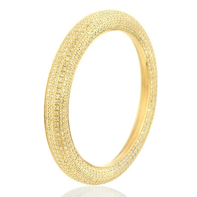 Pave Diamond Watch Bezel For Joe Rodeo Master Yellow Gold Tone 6ct - Image 2