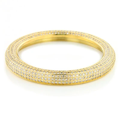 Pave Diamond Watch Bezel For Joe Rodeo Master Yellow Gold Tone 6ct - Image 3