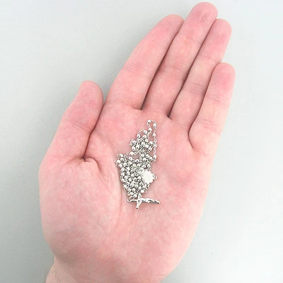 Rosary Beads 14K White Gold Small Rosary Bead Necklace - Image 2