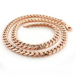 10K Rose Gold Miami Cuban Link Chain In 22-40in 11mm