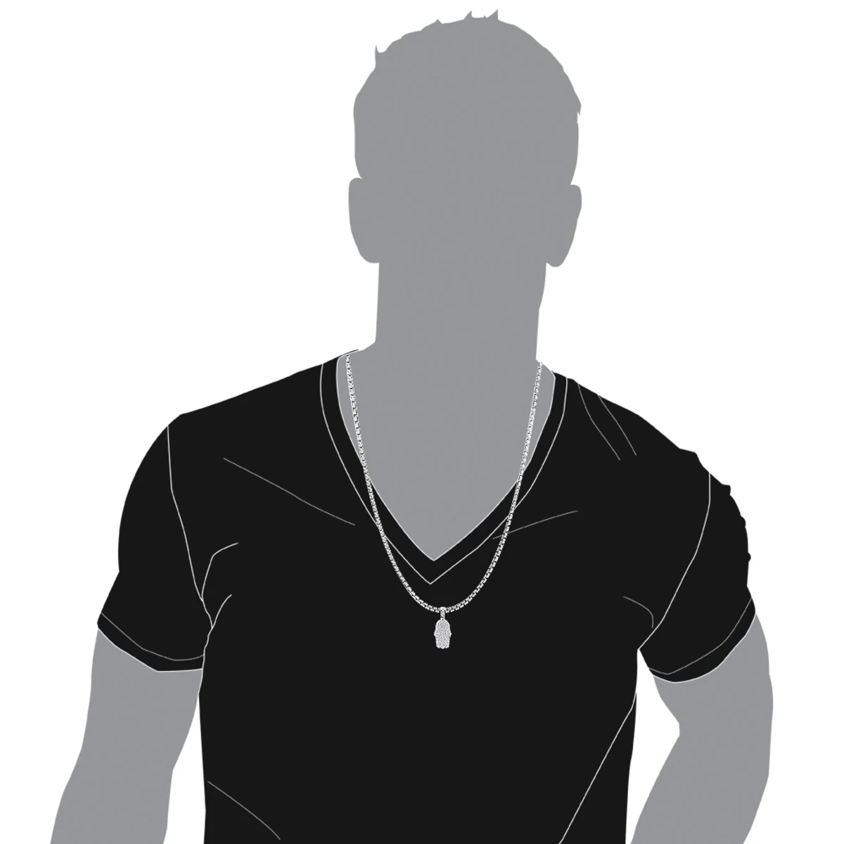 10K White Gold Diamond Hamsa Hand Pendant Fully Iced Out 1 Carat Charm - Image 5