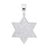 10K White Gold Star Of David Diamond Pendant For Men 1.35ct By Luxurman