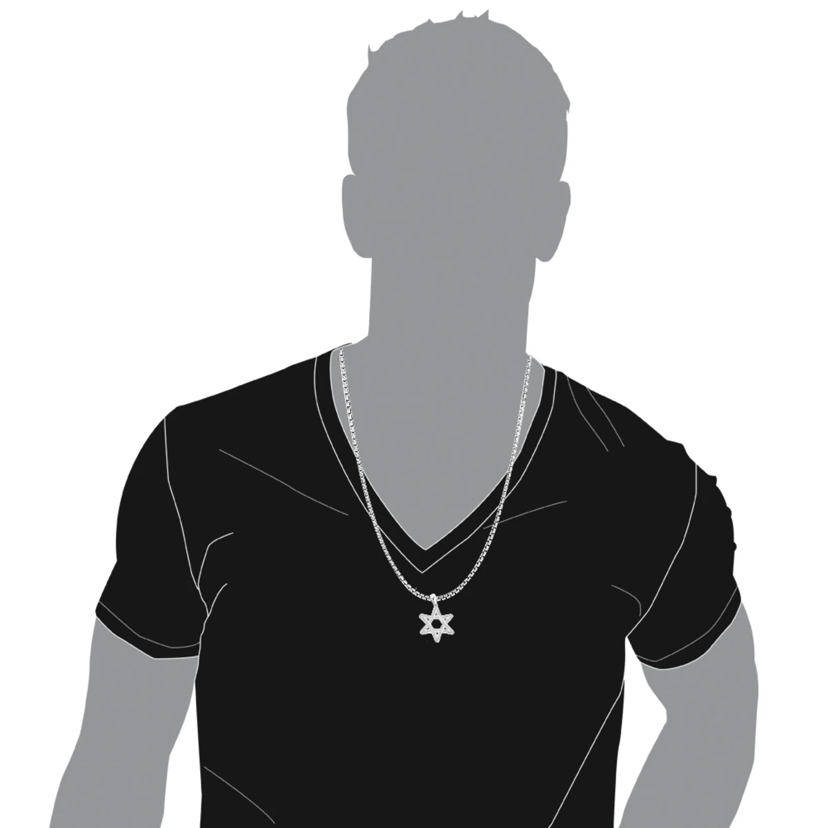 14K White Gold Diamond Star Of David Pendant 0.27ct - Image 5