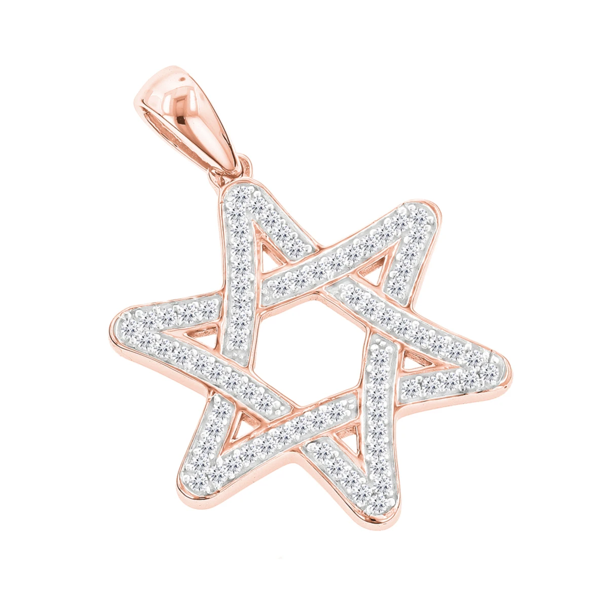14K White Gold Diamond Star Of David Pendant 0.27ct - Image 3