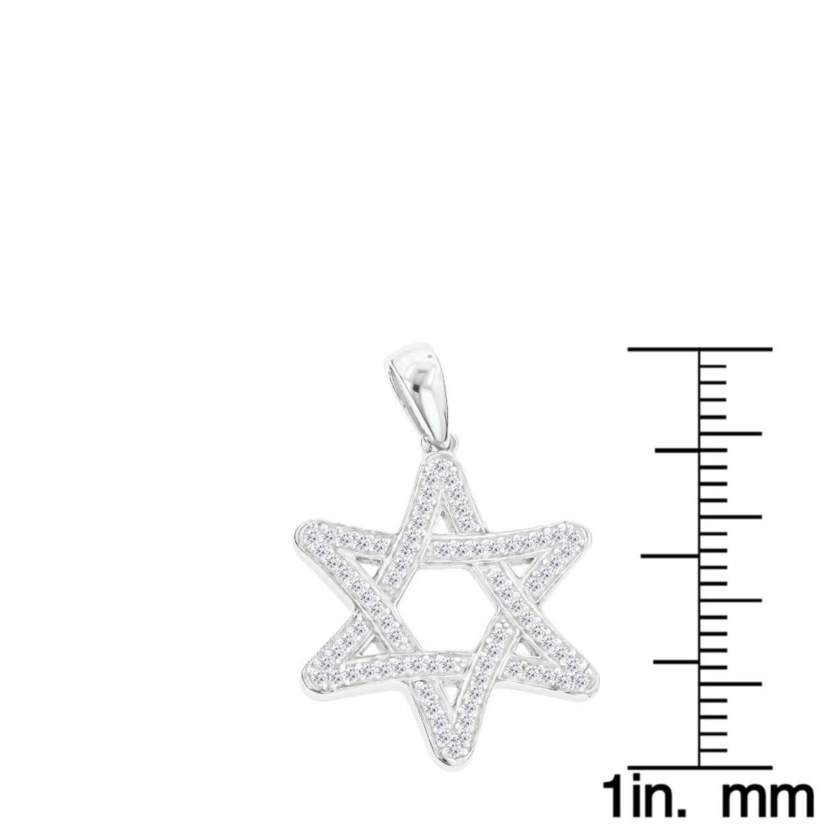 14K White Gold Diamond Star Of David Pendant 0.27ct - Image 6
