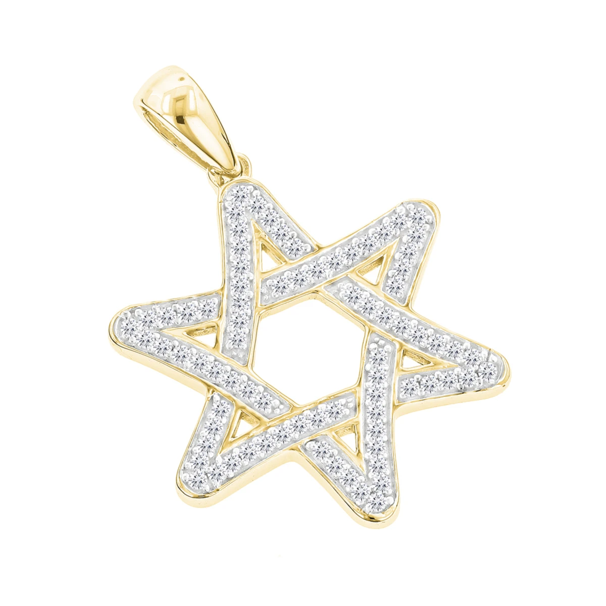 14K White Gold Diamond Star Of David Pendant 0.27ct - Image 2