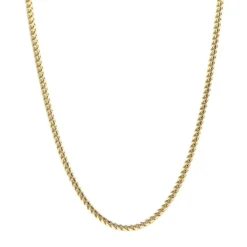 Solid 14K Yellow Gold Franco Chain Necklace For Men 3.5mm 20-32"