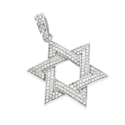Sterling Silver Star Of David Diamond Pendant 0.63ct