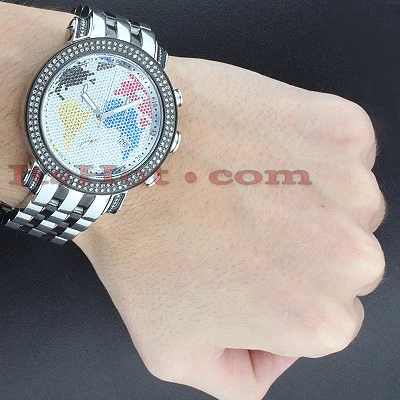 Two Tone Joe Rodeo Diamond JoJo Watch 1.75ct World Map - Image 4