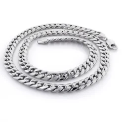 10K White Gold Miami Cuban Link Chain In 22-40in 11mm