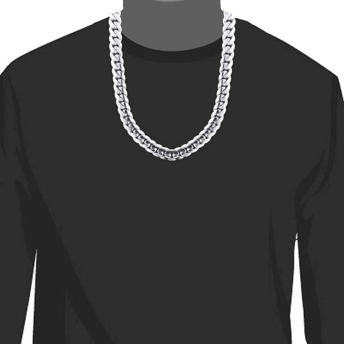 14K White Gold Miami Cuban Link Colossal Chain 14.5mm 22-40in - Image 3