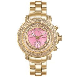 Women's Diamond JoJo Watch 1.25ct Yellow Gold Pink MOP