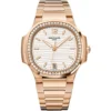Women's Diamond Watch Patek Philippe Nautilus 35,2mm 18K Gold En Brown Dial W01370