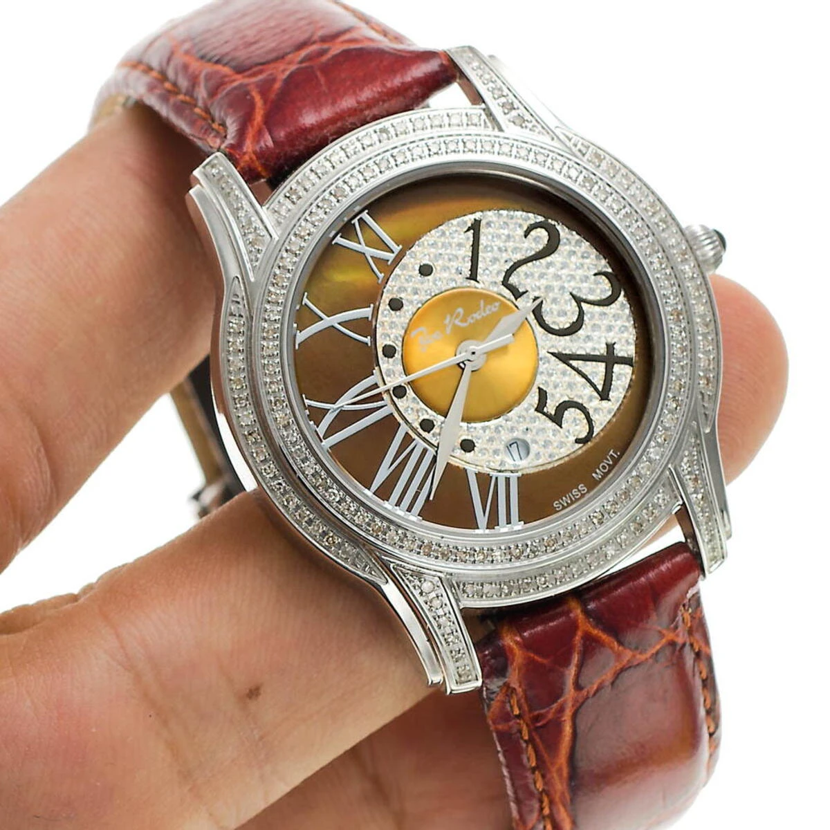 Women's Joe Rodeo Diamond Watch 1.35ct Chocolate Beverly - Image 7