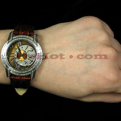 Women's Joe Rodeo Diamond Watch 1.35ct Chocolate Beverly - Image 4