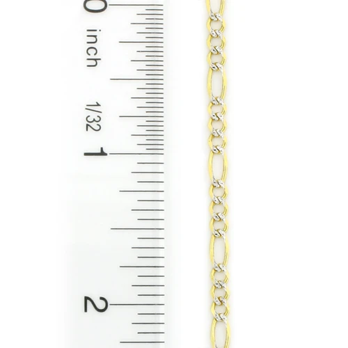 10K Yellow Gold Diamond Cut Figaro Chain 3.5mm 22-24in - Image 3