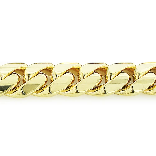 9mm 10K Yellow Gold Miami Cuban Link Curb Chain For Men 20-40in - Image 4
