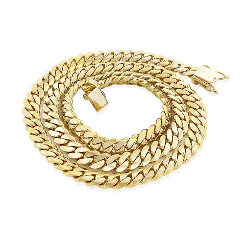 Men's Luxurman Solid 14K Yellow Gold Miami Cuban Link Chain 5mm 22-40in - Image 2